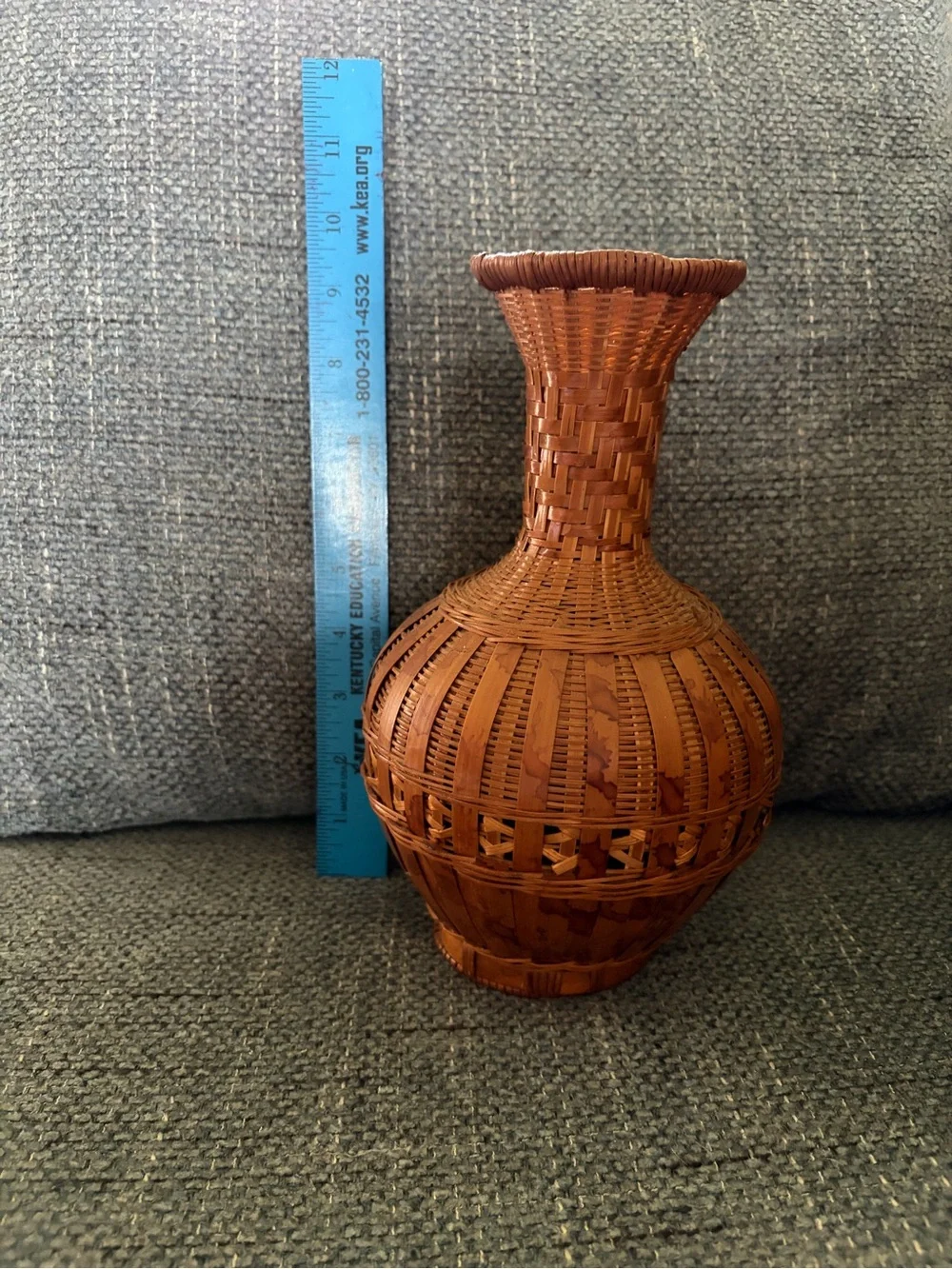 Handwoven Brown Wicker Decorative Vase - Home Accents